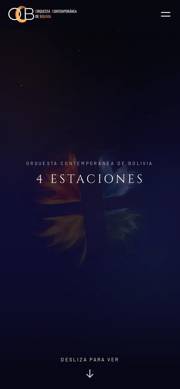 La web de la orquesta vista en un celular